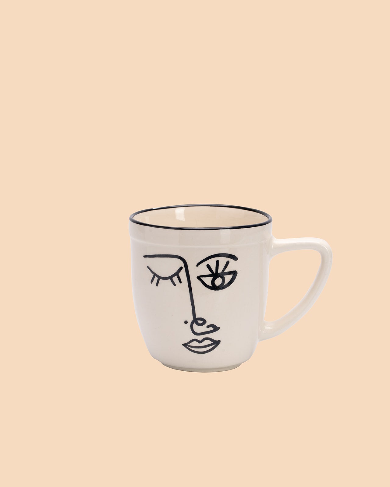 Sass & Belle Abstract Face White Mug, Teaware