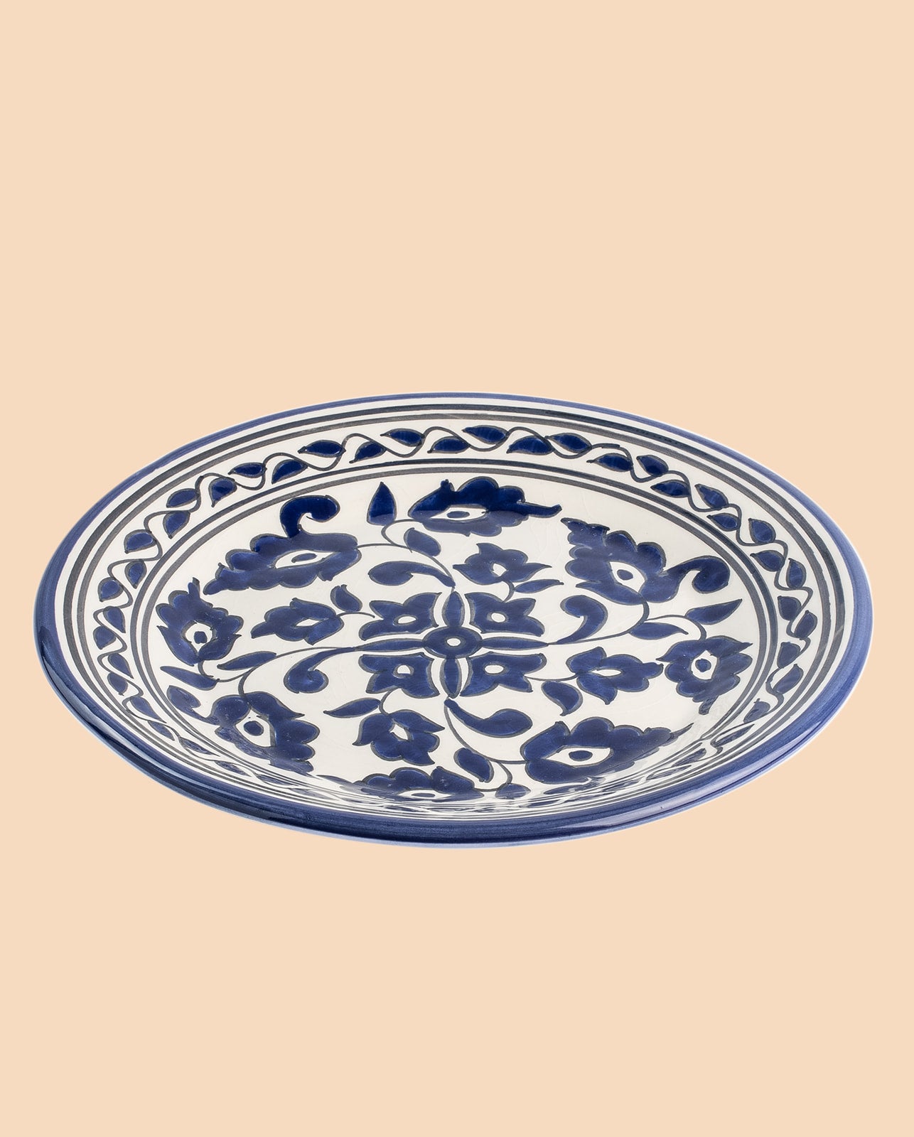 Blue Floral Dinner Plate