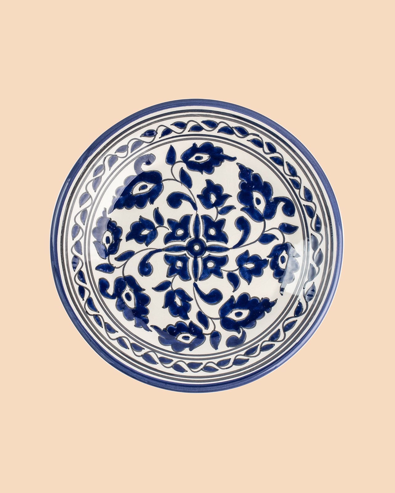 Floral Blue Dinner Plate